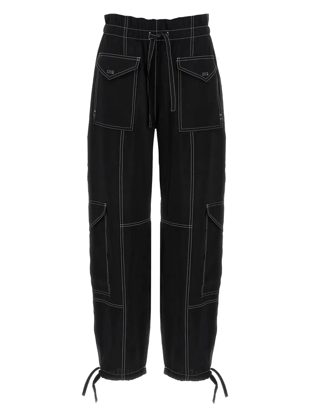 Ganni Black Viscose Casual Pants