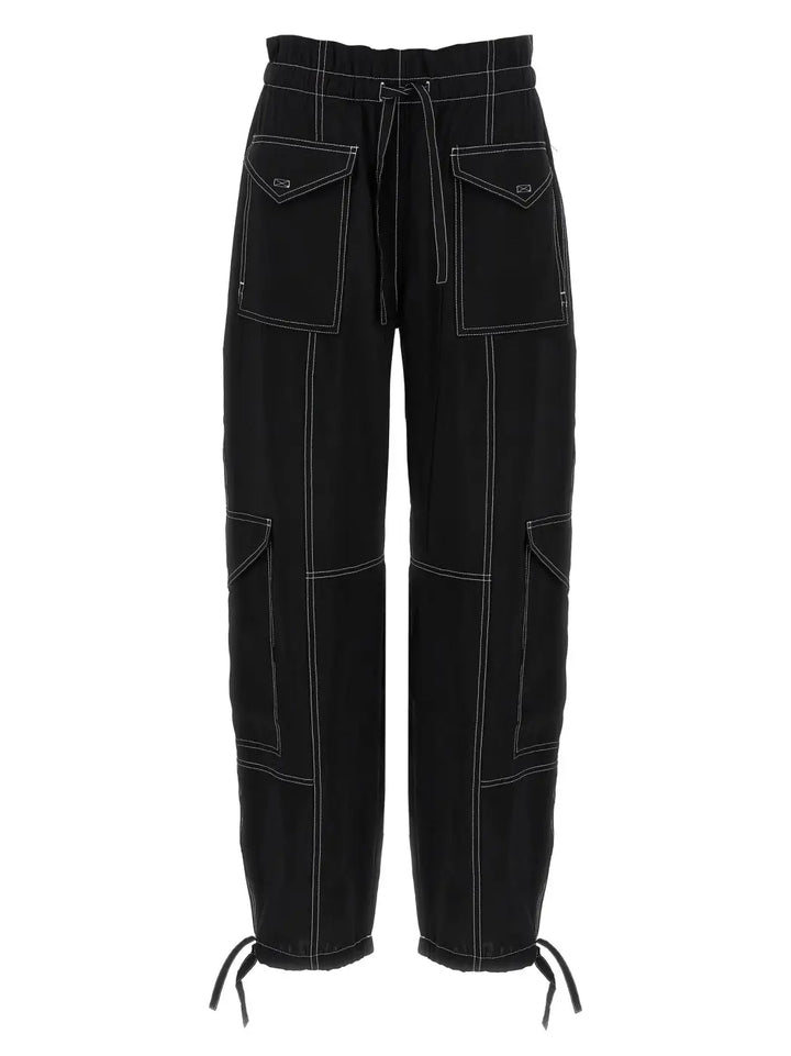 Ganni Black Viscose Casual Pants