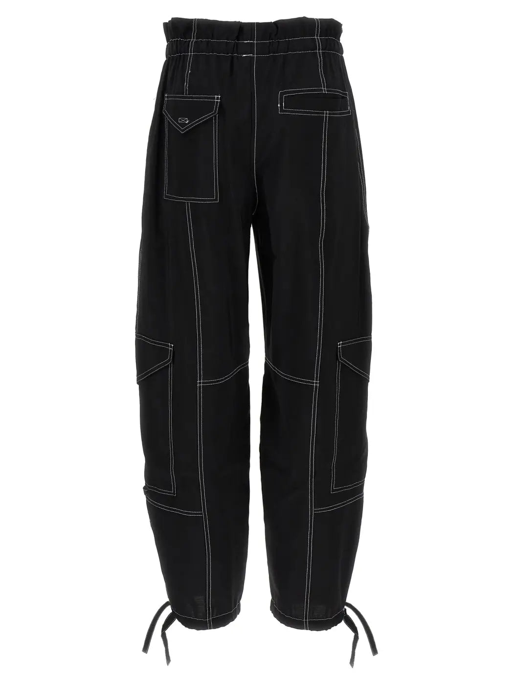 Ganni Black Viscose Casual Pants