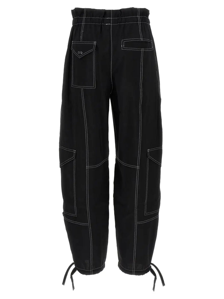 Ganni Black Viscose Casual Pants
