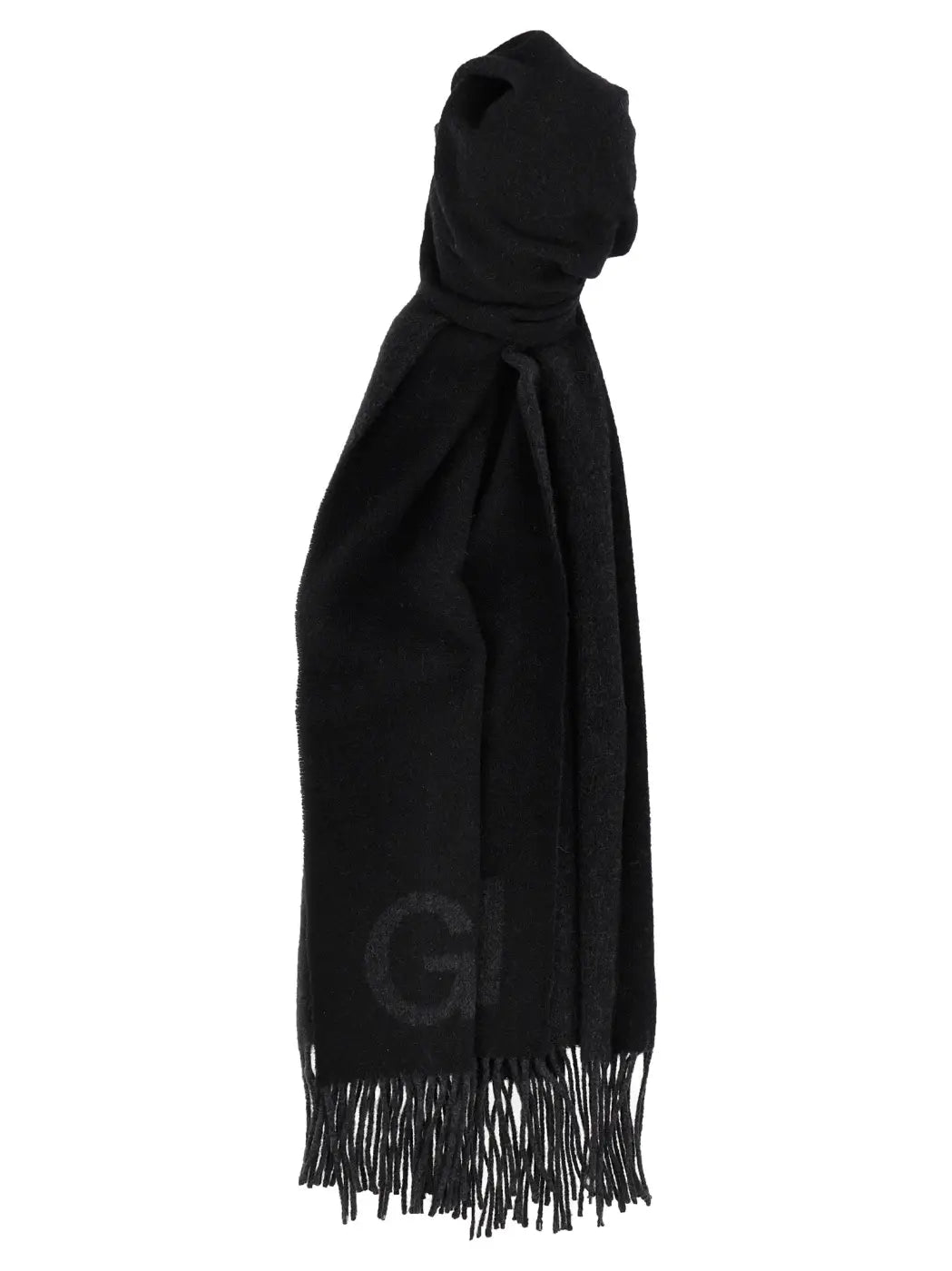 Ganni Black Wool Scarf