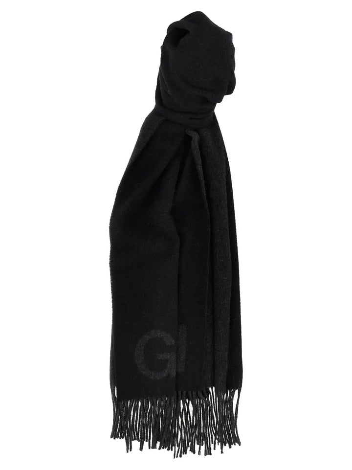 Ganni Black Wool Scarf