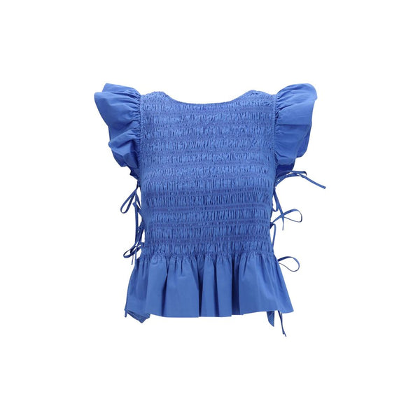 Ganni Blouses - Women’s Blue Cotton Blouse