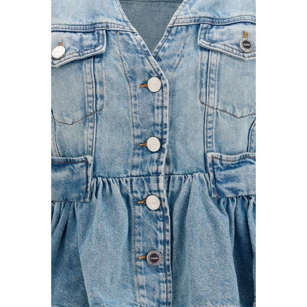 Ganni Coats &amp; Jackets - Blue Cotton Denim Jacket