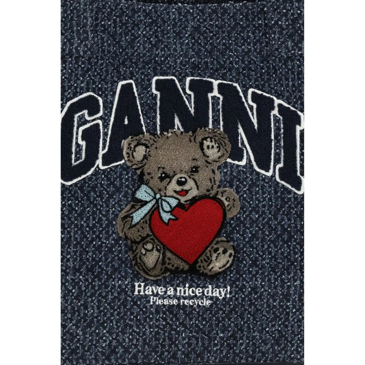 Ganni Blue Cotton Shoulder Bag