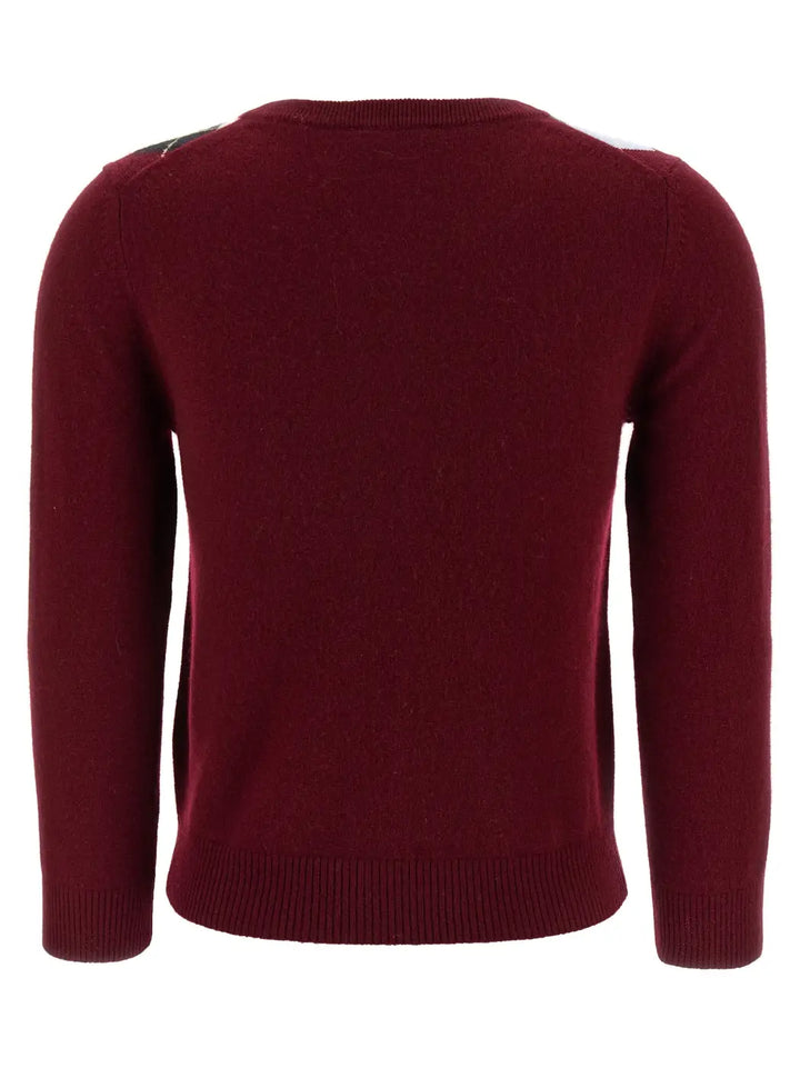 Ganni Bordeaux Merino Wool Cardigan