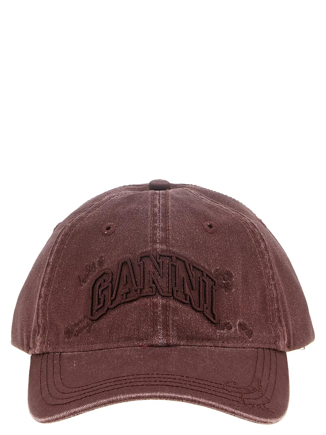 Ganni Bordeaux Organic Cotton Cap (baseball Hat)