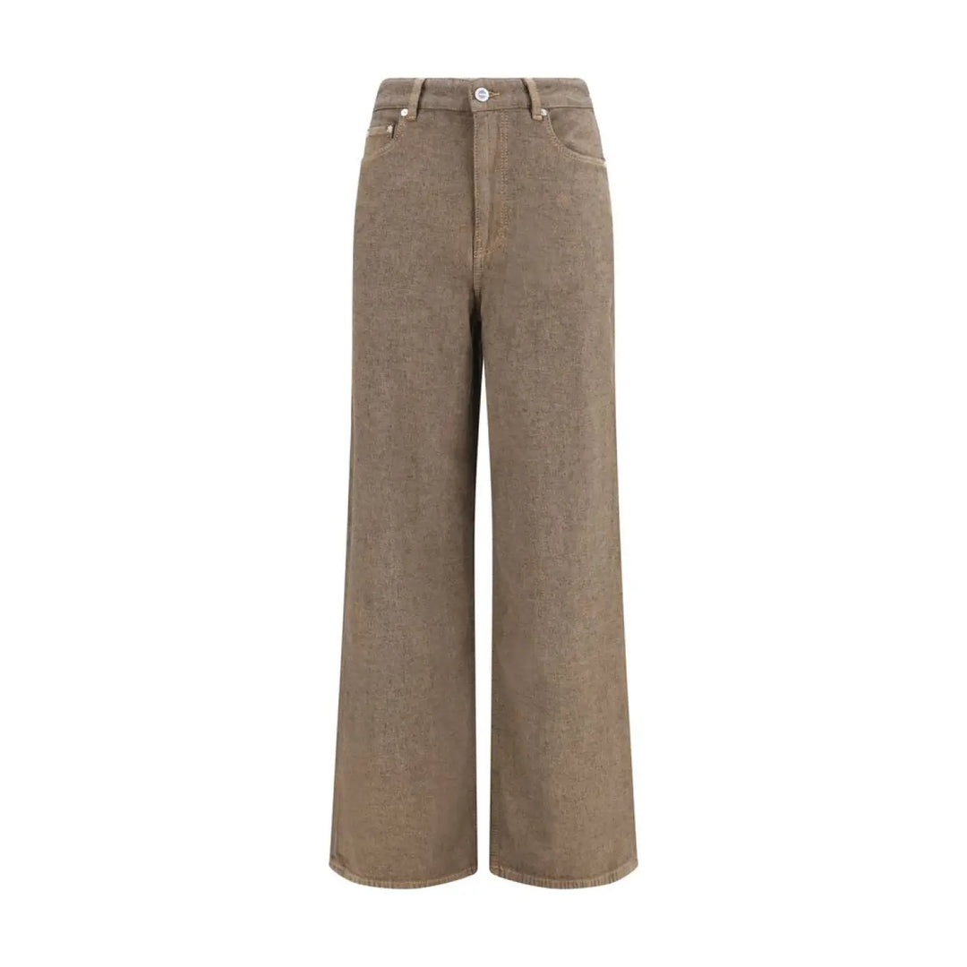 Ganni Brown Cotton Relaxed Fit Jeans