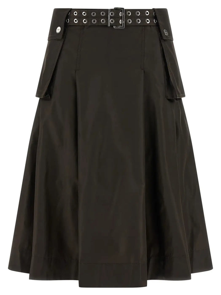 Ganni Brown Polyamide Midi Skirt