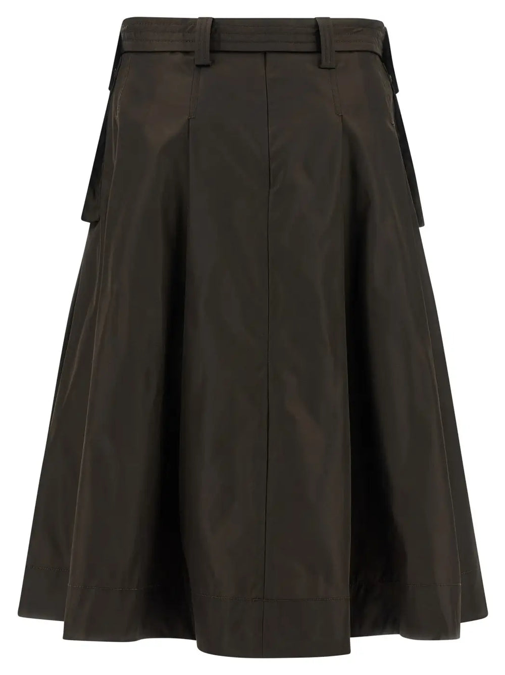 Ganni Brown Polyamide Midi Skirt