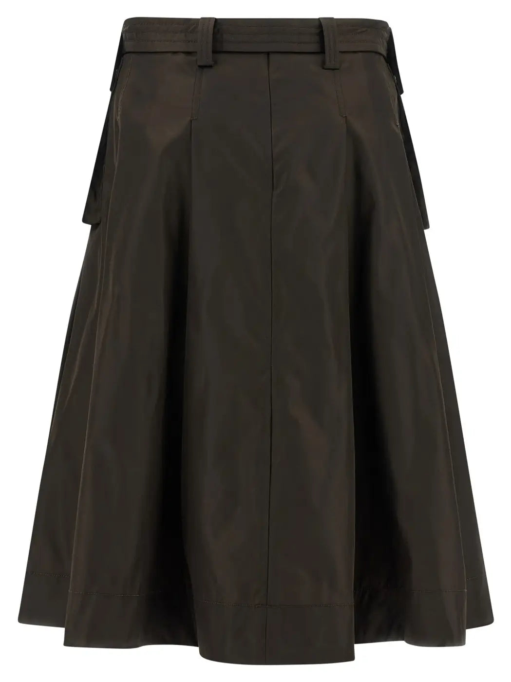 Ganni Brown Polyamide Midi Skirt