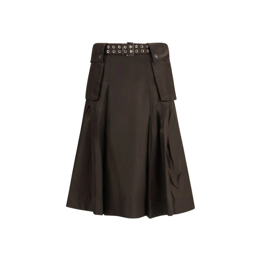 Ganni Brown Recycled Polyamide Long Skirt