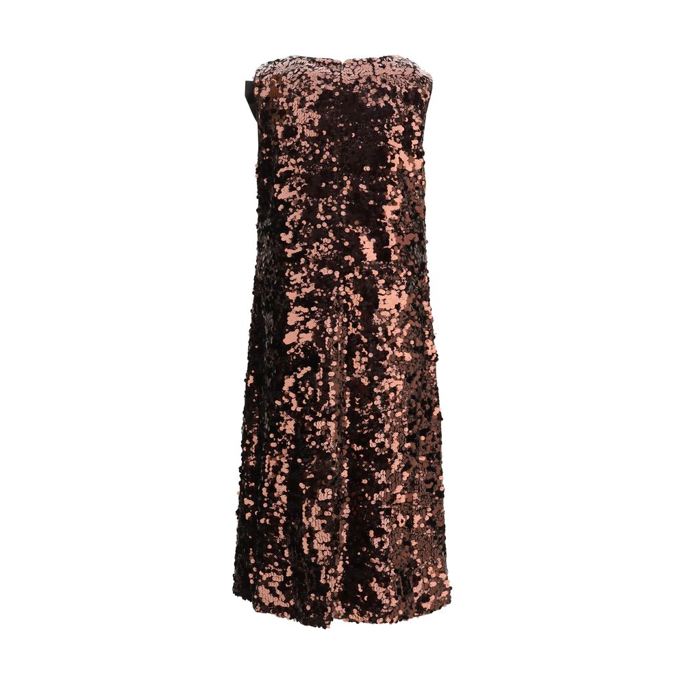 Ganni Brown Recycled Polyester Cocktail Dress