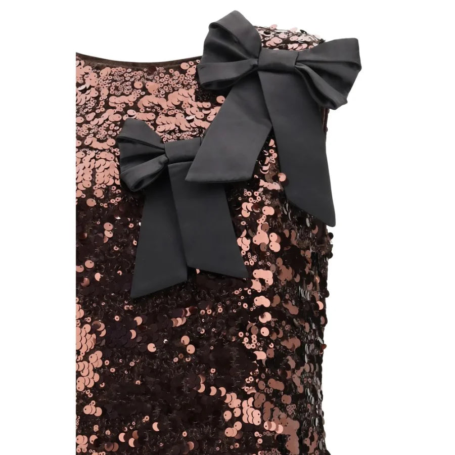 Ganni Brown Recycled Polyester Cocktail Dress