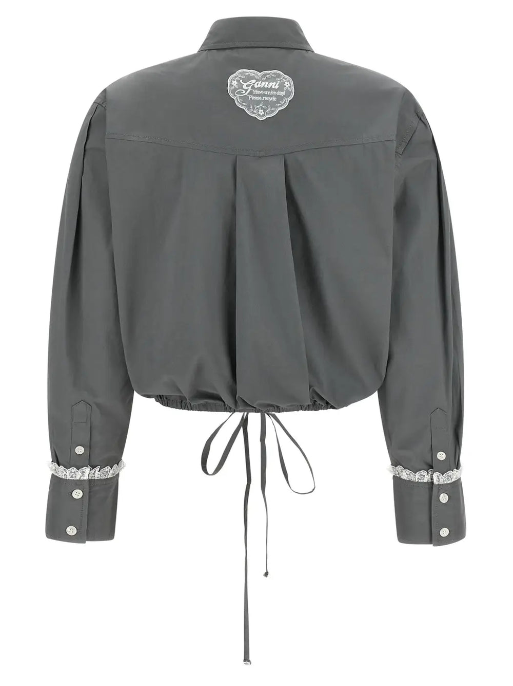 Ganni Gray Cotton Blouse