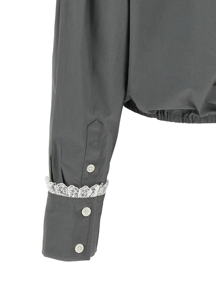 Ganni Gray Cotton Blouse
