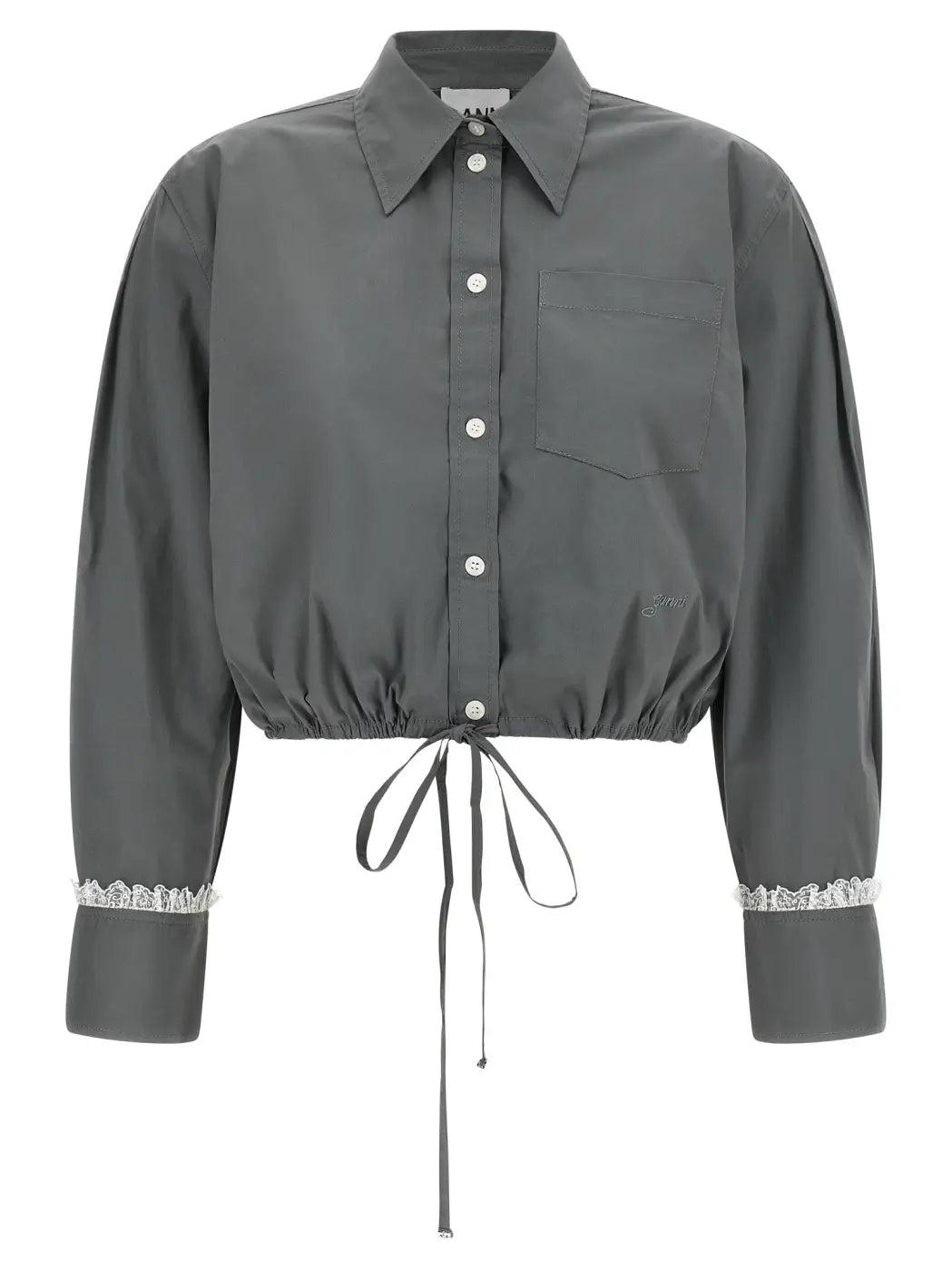 Ganni Gray Cotton Blouse