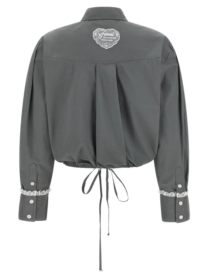 Ganni Gray Cotton Blouse