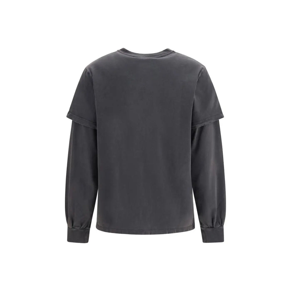 Ganni Gray Cotton Long Sleeve T-shirt