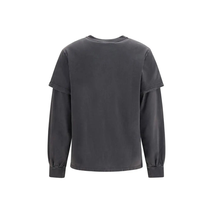Ganni Gray Cotton Long Sleeve T-shirt