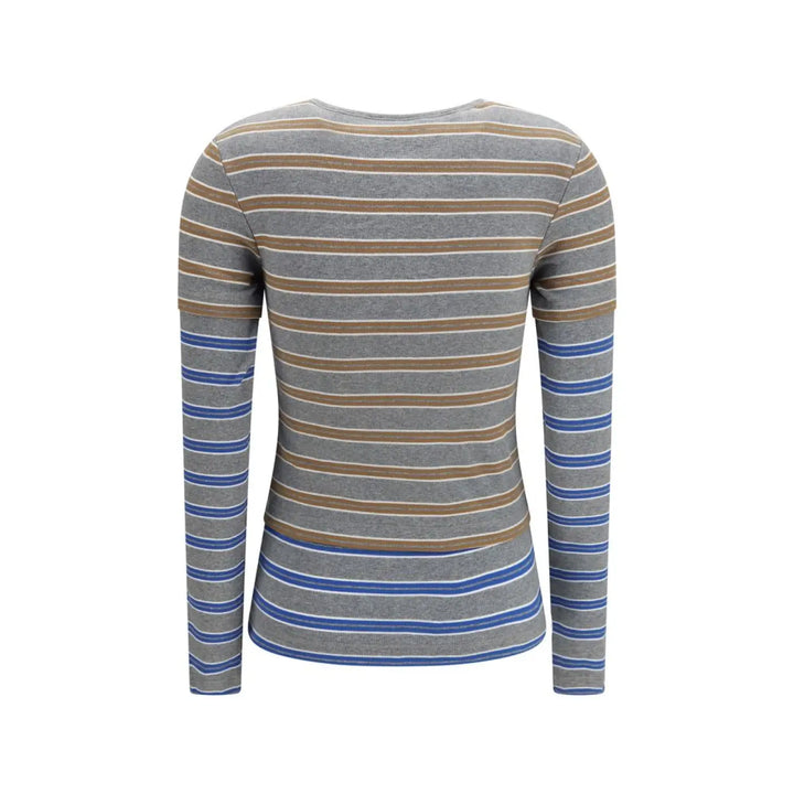 Ganni Gray Cotton Long Sleeve T-shirt