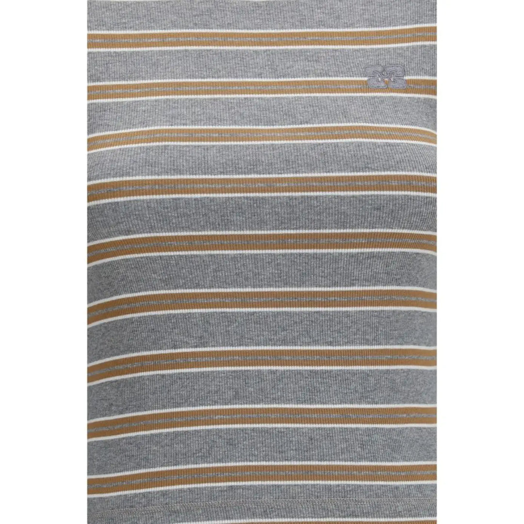 Ganni Gray Cotton Long Sleeve T-shirt
