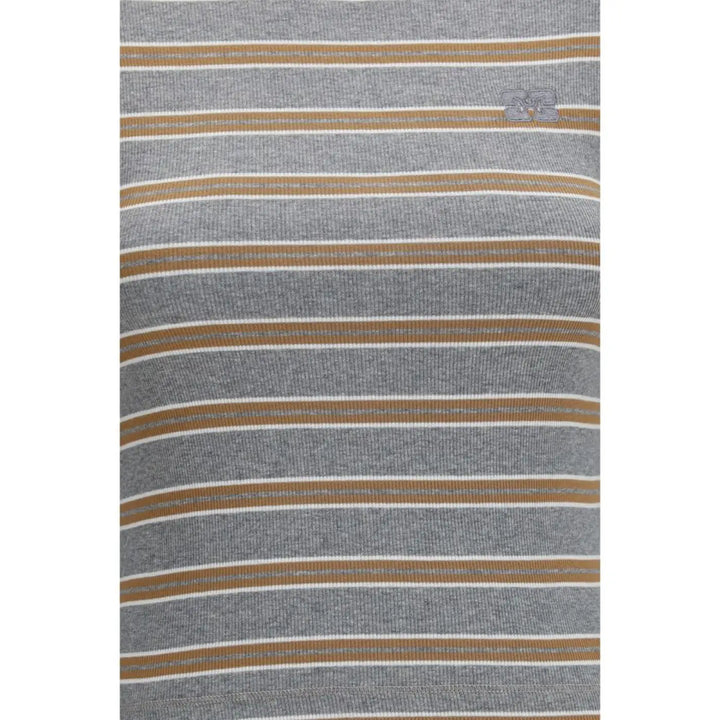 Ganni Gray Cotton Long Sleeve T-shirt
