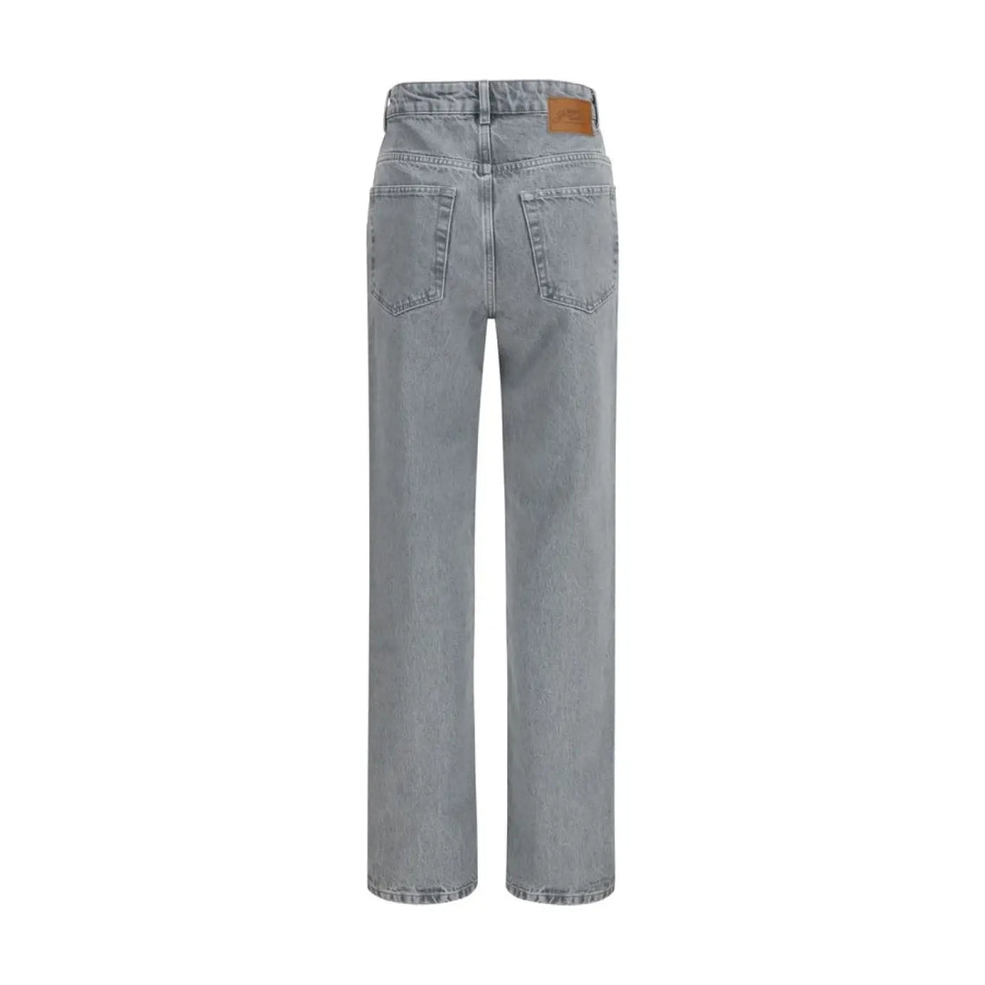 Ganni Gray Cotton Straight-leg Jeans