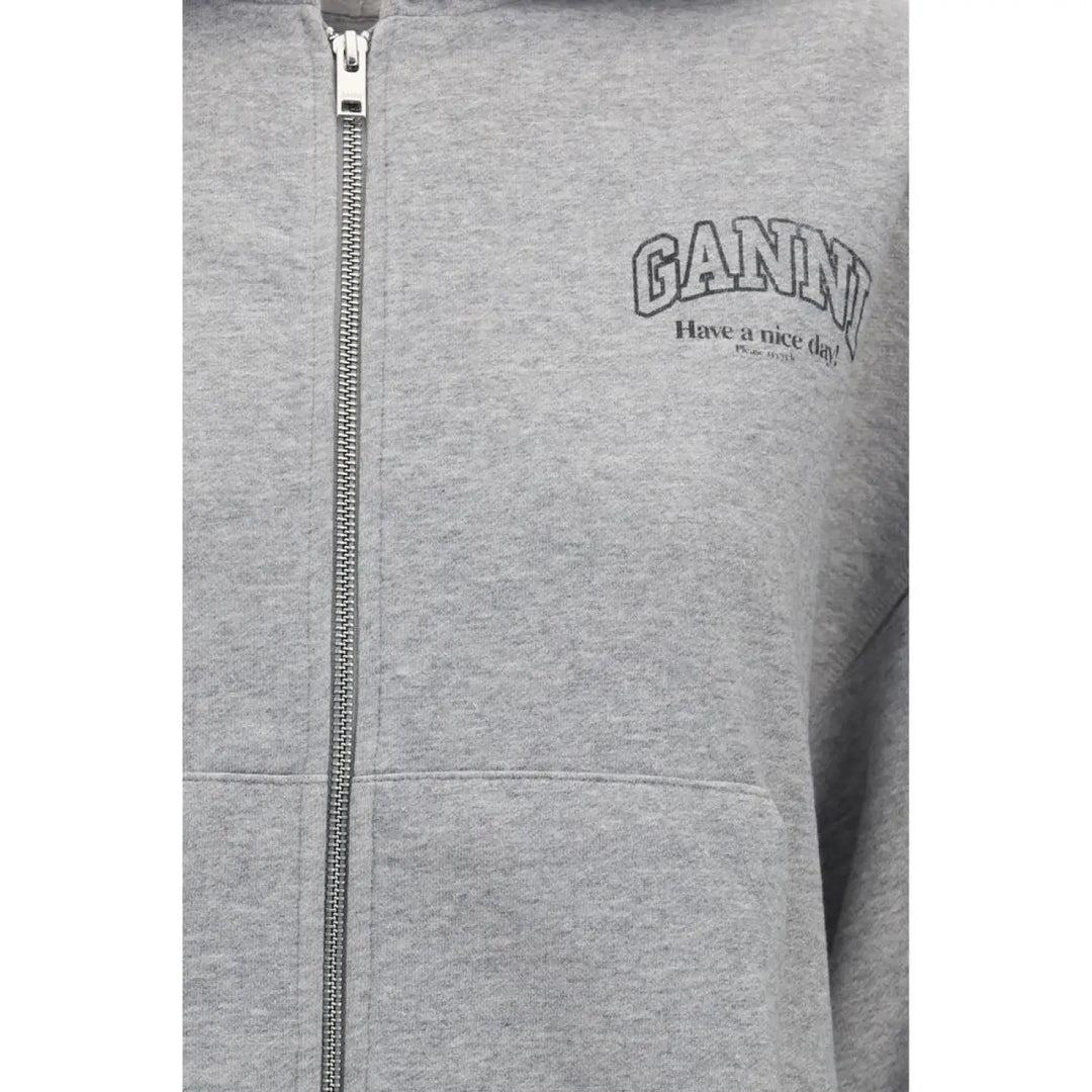 Ganni Gray Cotton Sweatshirt