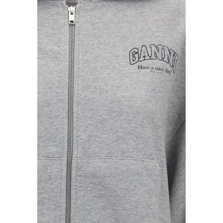 Ganni Gray Cotton Sweatshirt