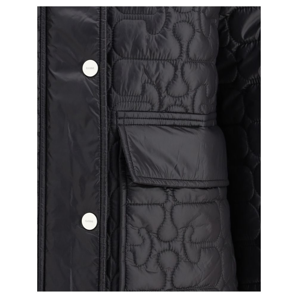 Ganni Puffer Jackets - Gray Nylon Coat