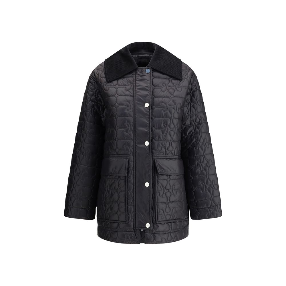 Ganni Puffer Jackets - Gray Nylon Coat