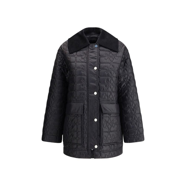 Ganni Puffer Jackets - Gray Nylon Coat