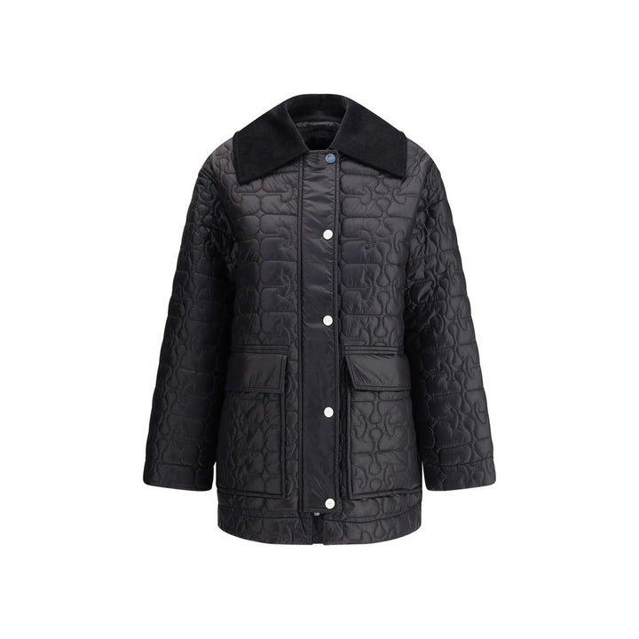 Ganni Puffer Jackets - Gray Nylon Coat