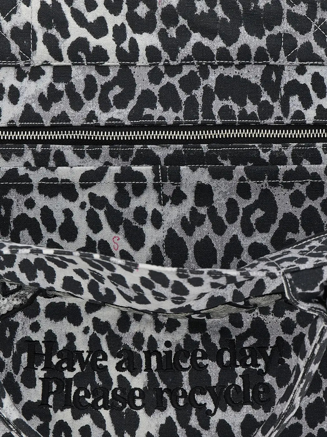 Ganni Gray Recycled Cotton Tote Bag