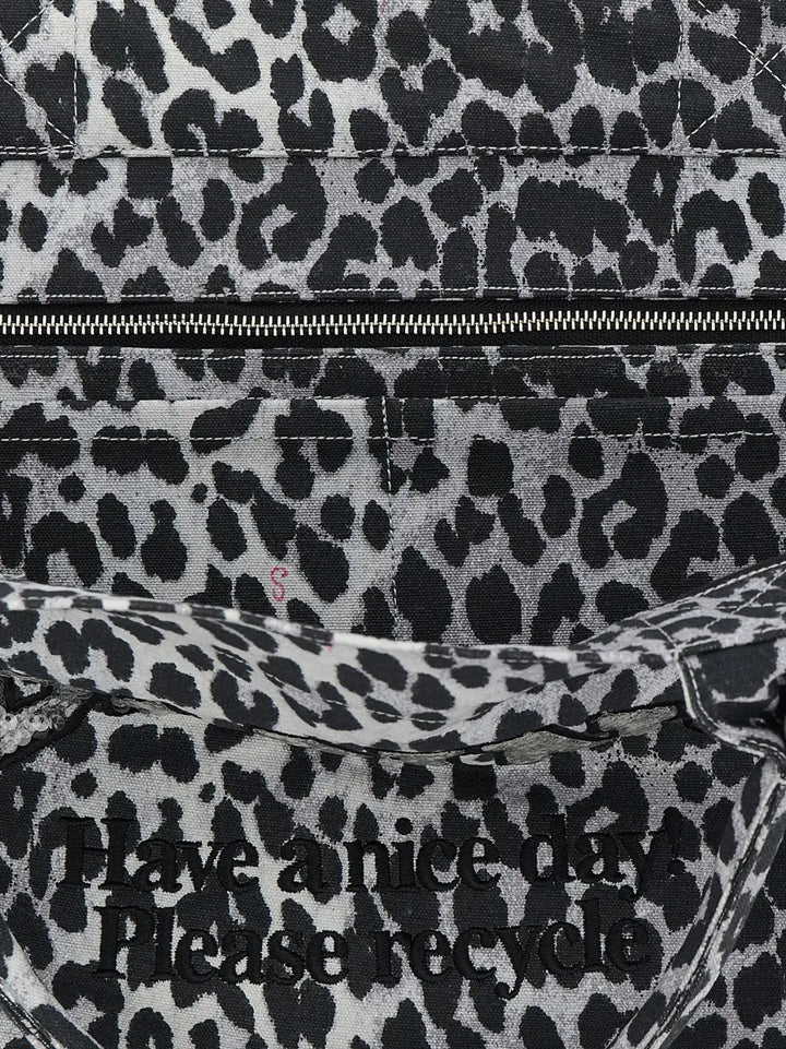 Ganni Gray Recycled Cotton Tote Bag