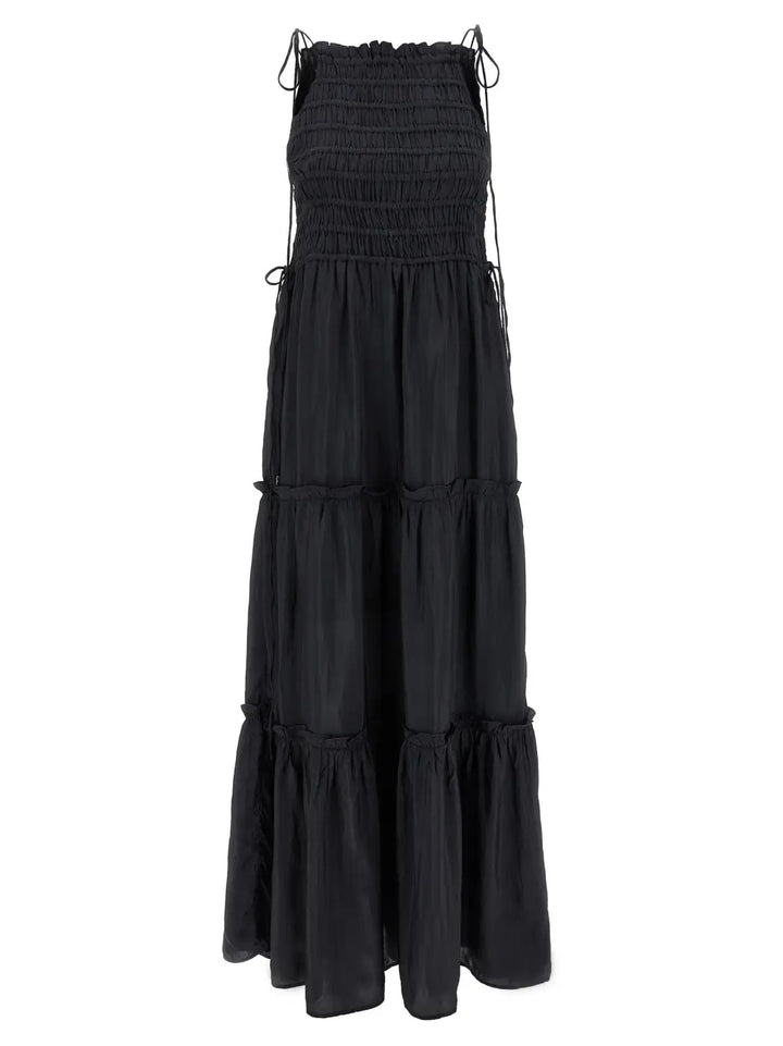 Ganni Gray Viscose Long Dress