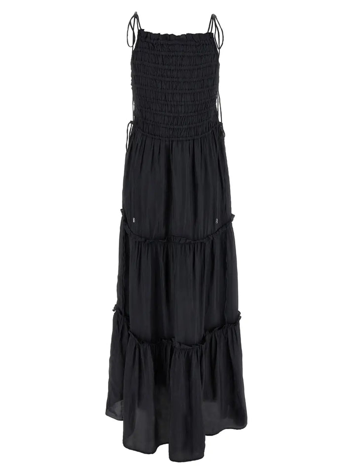 Ganni Gray Viscose Long Dress