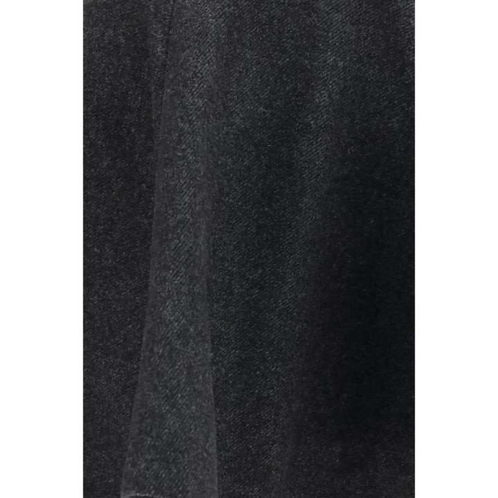 Ganni Gray Wool Oves Aries Midi Skirt