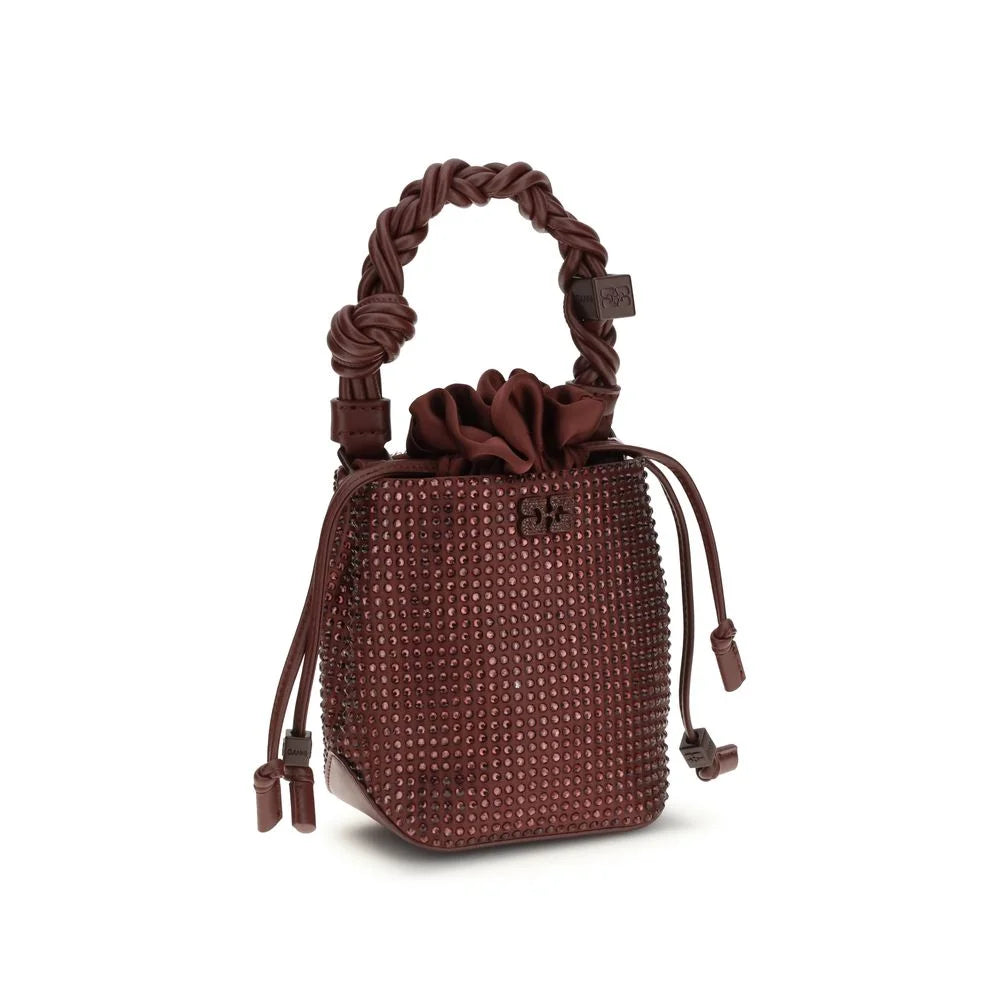 Ganni Mini Bou Buckle Bag with Rhinestones in Recycled Polyester