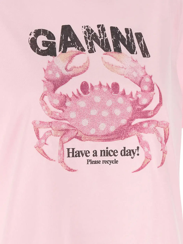 Ganni Multicolor Organic Cotton T-shirt