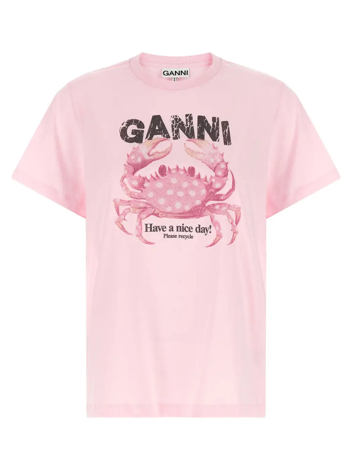 Ganni Multicolor Organic Cotton T-shirt