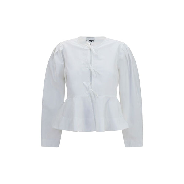 Ganni Blouses - Women’s White Cotton Blouse