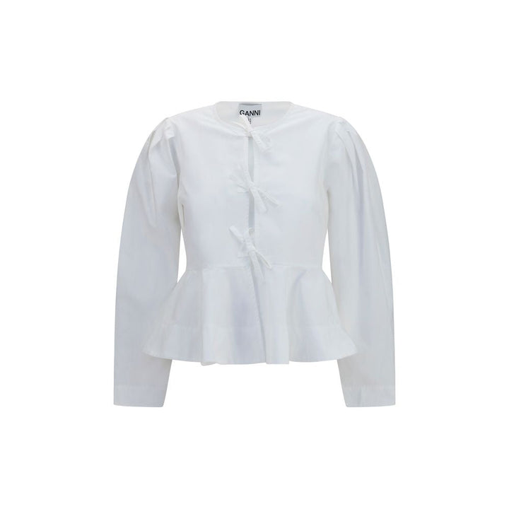 Ganni Blouses - Women’s White Cotton Blouse
