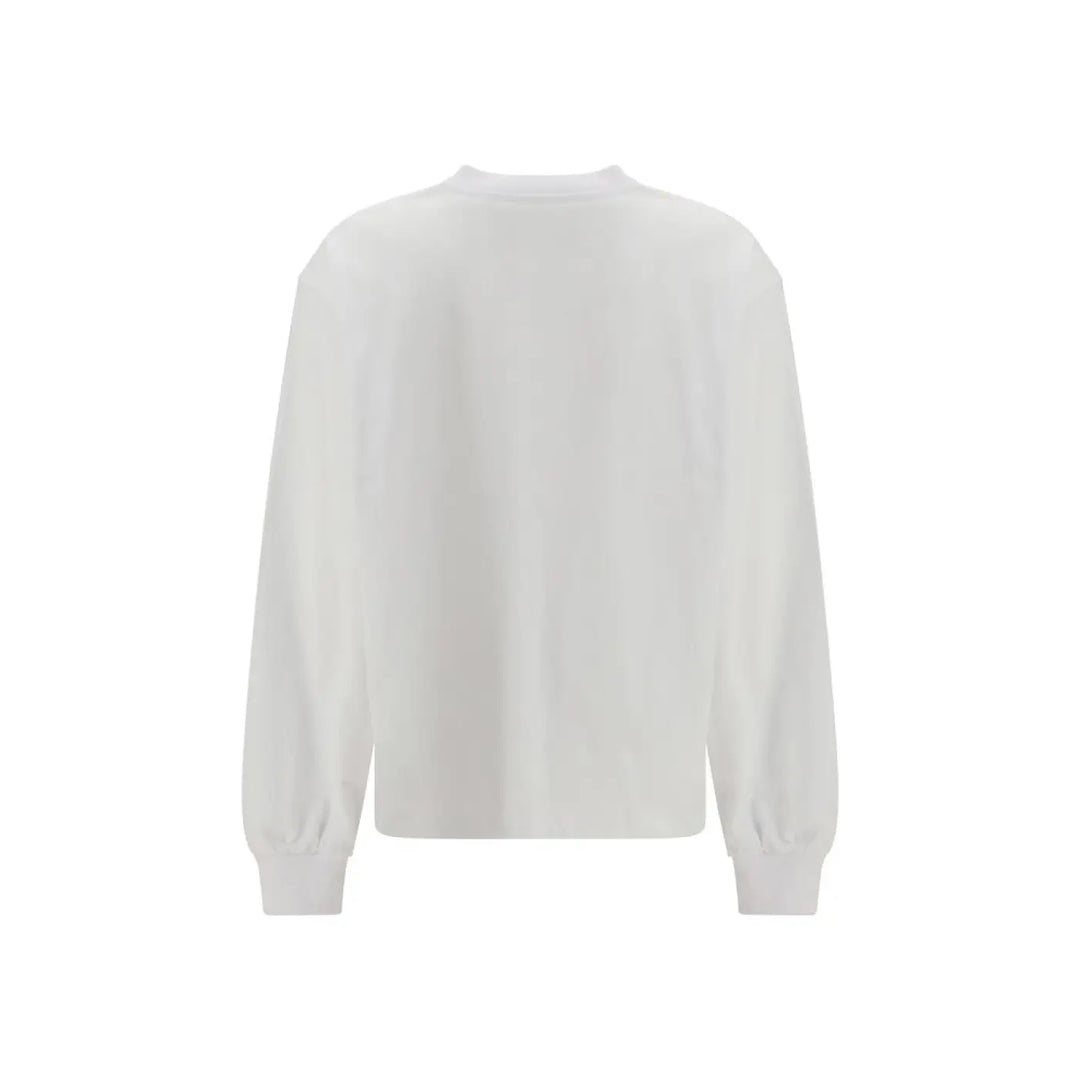Ganni White Cotton Long Sleeve T-shirt