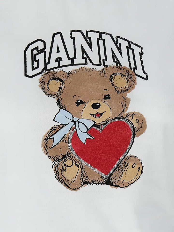 Ganni White Cotton T-shirt