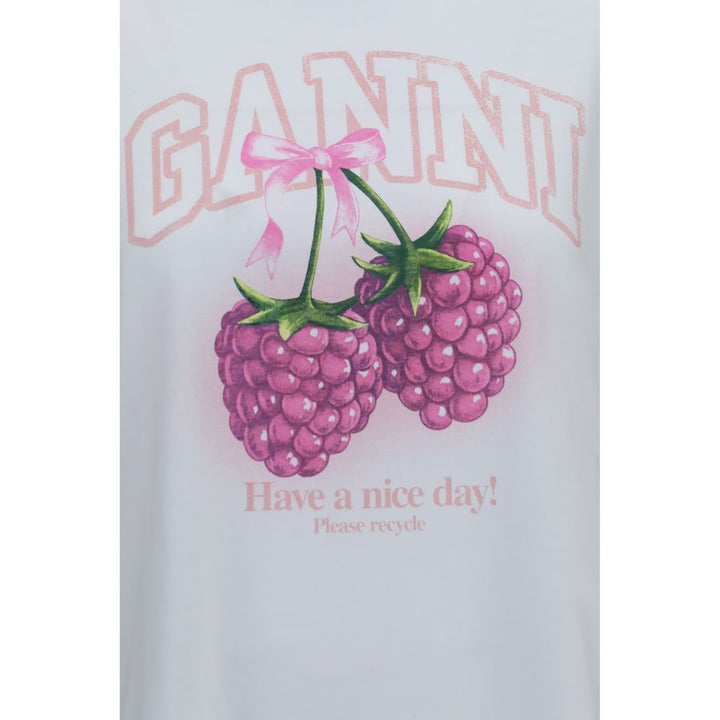 Ganni - White Cotton T-Shirt