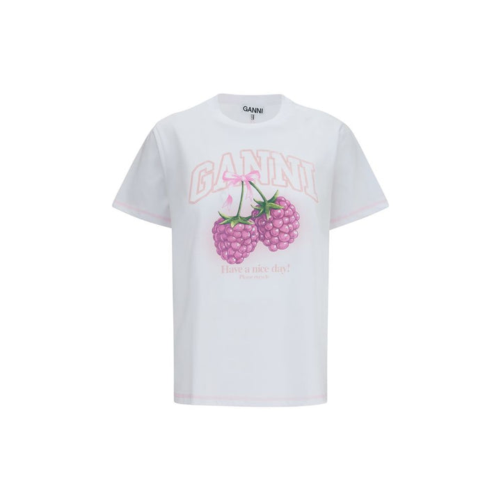 Ganni - White Cotton T-Shirt