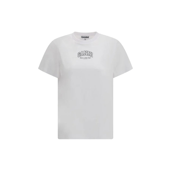Ganni White Cotton T-Shirt