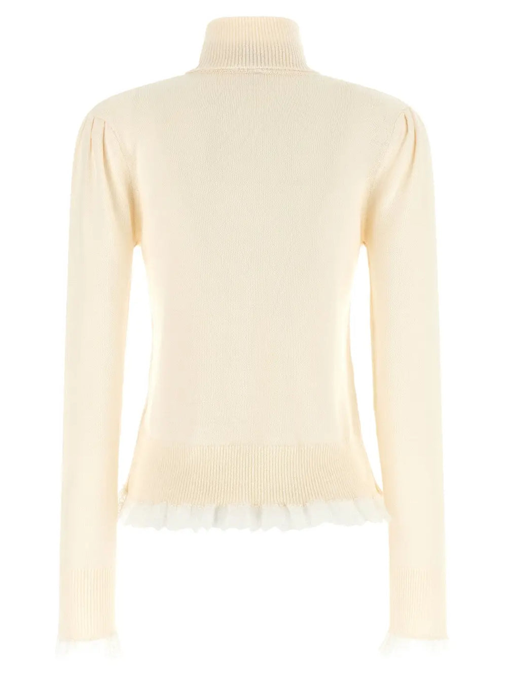Ganni White Merino Wool Cardigan